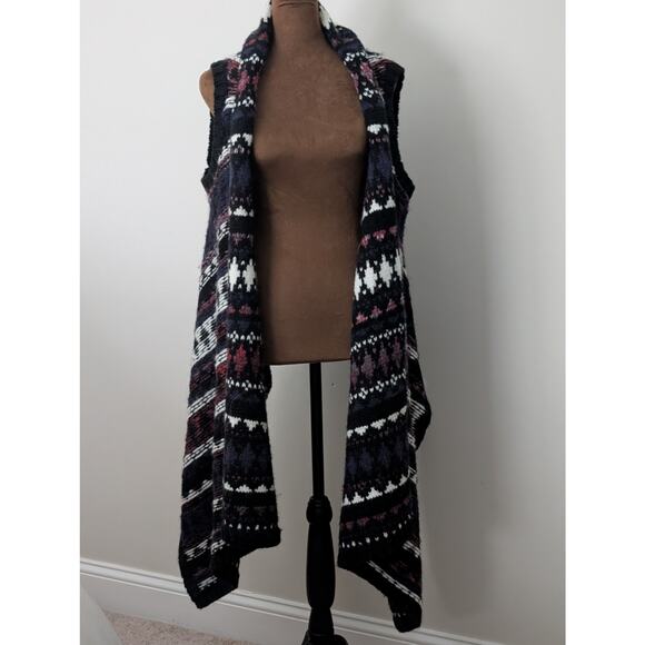 LOFT Fair Isle Alpaca Wool Blend Longline Vest XS/S - Picture 2 of 7